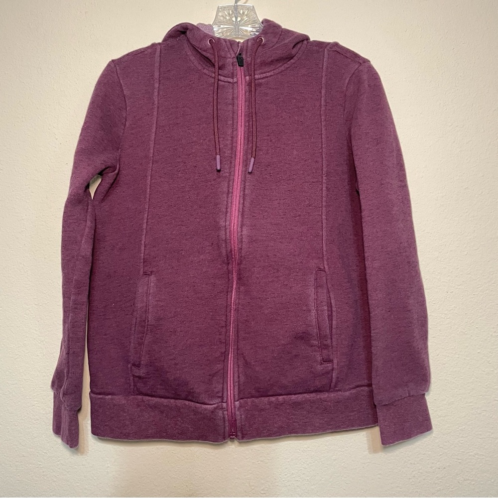 Figs‎ On Shift Hoodie Women S Maroon Full Zip Cotton Poly Blend Pockets Hooded